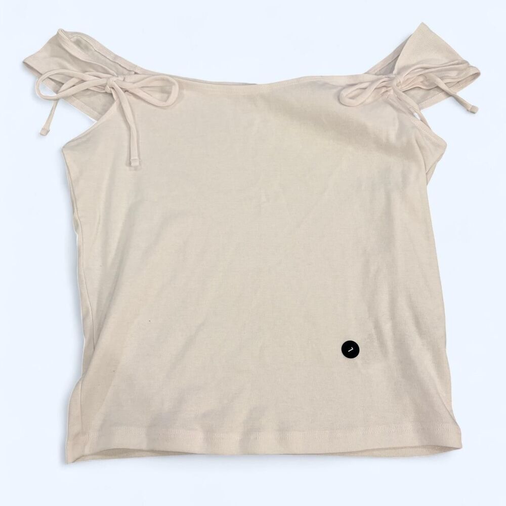 Hollister-co Women's Pink and White Crop-top